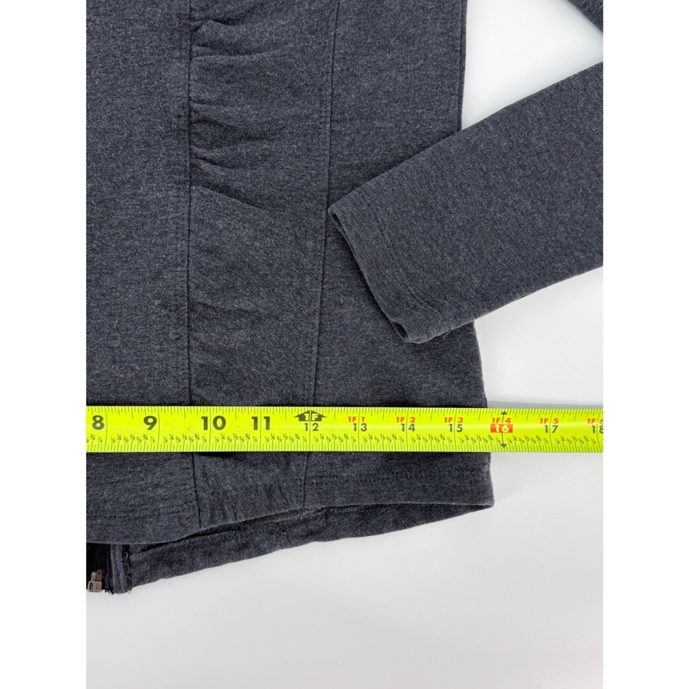 Calvin Klein Performance Ruched Full Zip Jacket Charcoal Grey Thumbholes Small - Picture 8 of 10